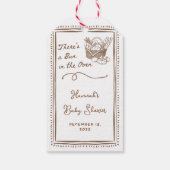 Drawn Brown Bun in the Oven Baby Shower Party Cadeaulabel (Achterkant)