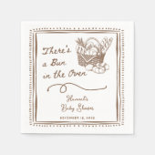 Drawn Brown Bun in the Oven Baby Shower Party Servet (Voorkant)