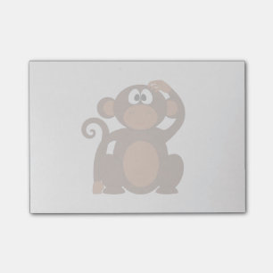 Drawn Brown Cartoon aap kraskop Post-it® Notes