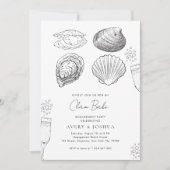 Drawn Champagne Clam Bake Engagement Party Kaart (Voorkant)