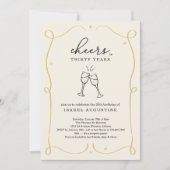 Drawn Cheers Elk Jaar Verjaardagsfeest Kaart (Voorkant)