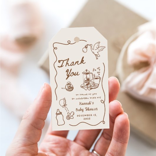 Drawn Coffee Baby is Brewing Baby Shower Cadeaulabel