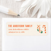  Drawn Cream Red Christmas Doddle Address Etiket (Insitu)