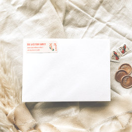  Drawn Cream Red Christmas Doddle Address Etiket