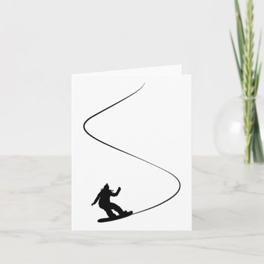Drawn Eenvoudig Snowboard Meisje Kaart (Voorkant)