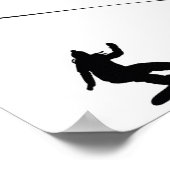 Drawn Eenvoudig Snowboard Meisje Poster (Hoek)