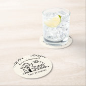 Drawn Funny Merry Christmas Gingerbread House Ronde Kartonnen Onderzetter (Insitu)