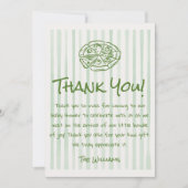 Drawn Green Pizza Special Delivery Baby shower Bedankkaart (Voorkant)