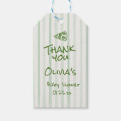 Drawn Green Pizza Special Delivery Baby shower Cadeaulabel (Voorkant)