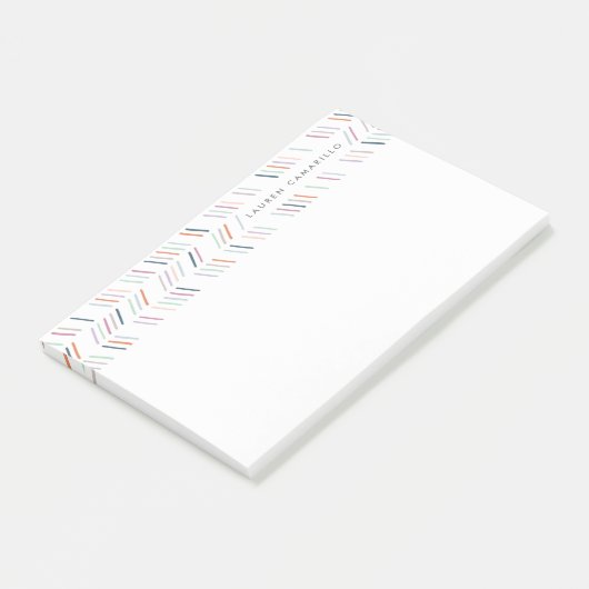 Drawn Herringbone Personalized Post-it - Fuchsia Post-it® Notes (Schuin)