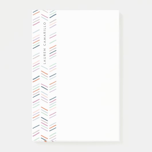 Drawn Herringbone Personalized Post-it - Fuchsia Post-it® Notes (Voorkant)