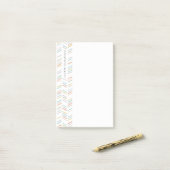 Drawn Herringbone Personalized Post-it - Turquoise Post-it® Notes (Op bureau)