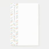 Drawn Herringbone Personalized Post-it - Turquoise Post-it® Notes (Voorkant)