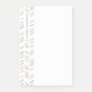 Drawn Herringbone Personalized Post-it - Turquoise Post-it® Notes