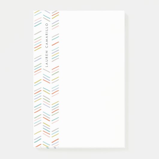 Drawn Herringbone Personalized Post-it - Turquoise Post-it® Notes (Voorkant)