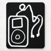 Drawn iPod Black Mousepad Muismat (Voorkant)