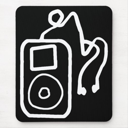 Drawn iPod Black Mousepad Muismat (Voorkant)