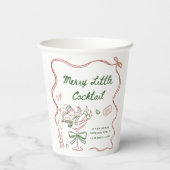 Drawn Merry Little Cocktail Christmas Party Papieren Bekers (Achterkant)