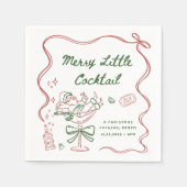 Drawn Merry Little Cocktail Christmas Party Servet (Voorkant)