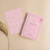 Drawn Roze Gekke Goose Ribbon Girl Baby shower Bedankkaart