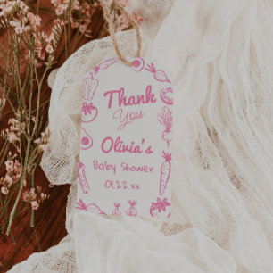 Drawn Roze Lokaal Grown Girly Baby Meisje Douche Cadeaulabel