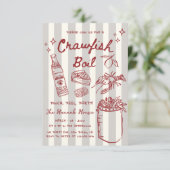 Drawn Seafood Crawfish Boil Party Kaart (Staand voorkant)