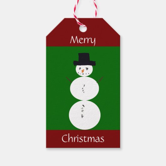 Drawn Snowman Cadeaulabel (Voorkant)