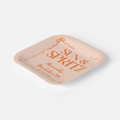 Drawn Sun en Spritz vrijgezellenfeest Papieren Bordje (Gebogen)