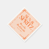 Drawn Sun en Spritz vrijgezellenfeest Servet (Hoek)