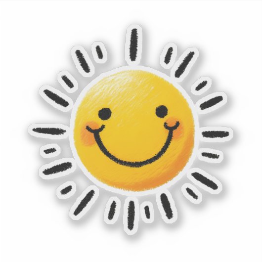 Drawn Sun Sticker (Voorkant)