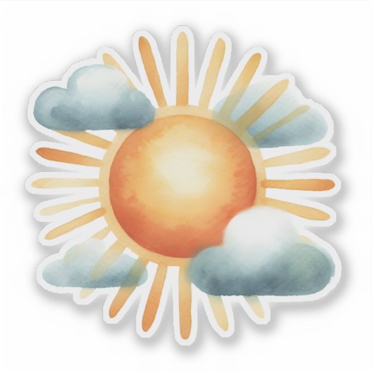 Drawn Sun Sticker (Voorkant)