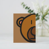 Drawn Teddy Bear Face Briefkaart (Staand voorkant)