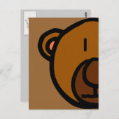 Drawn Teddy Bear Face Briefkaart (Voorkant / Achterkant)