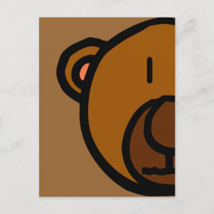 Drawn Teddy Bear Face Briefkaart
