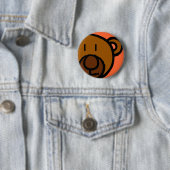 Drawn Teddy Bear Face Ronde Button 5,7 Cm (In situ)