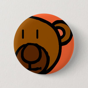 Drawn Teddy Bear Face Ronde Button 5,7 Cm