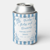 Drawn Thirty, Flirty, & Thriving 30th Birthday Blikjeskoeler (Blikje Achterkant)