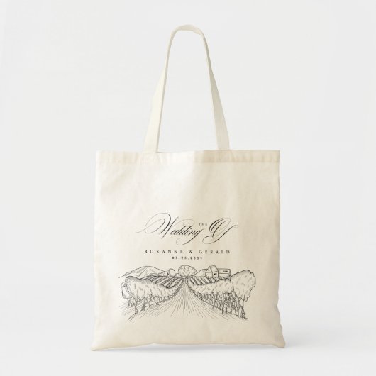 Drawn Vineyard Winery Napa Valley Wedding Favor Tote Bag (Voorkant)