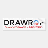 DRAWROF Barack Obama's FORWARD is BACKWARD Sticker (Voorkant)