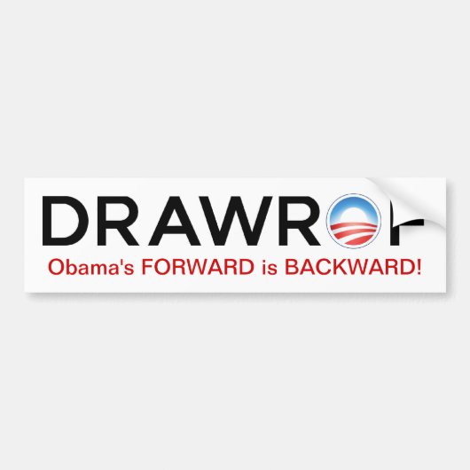DRAWROF Barack Obama's FORWARD is BACKWARD Sticker (Voorkant)