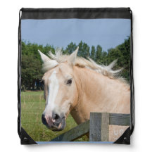 Drawstring Backpack met Palomino Horse, Western