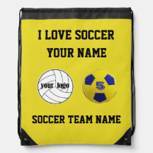 Drawstring rugzak voetbaltas sport gele bal