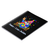 Drawstring sluitingPeace Love Autism Gnome Autism Notitieboek (Linkerzijde)