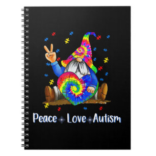Drawstring sluitingPeace Love Autism Gnome Autism  Notitieboek