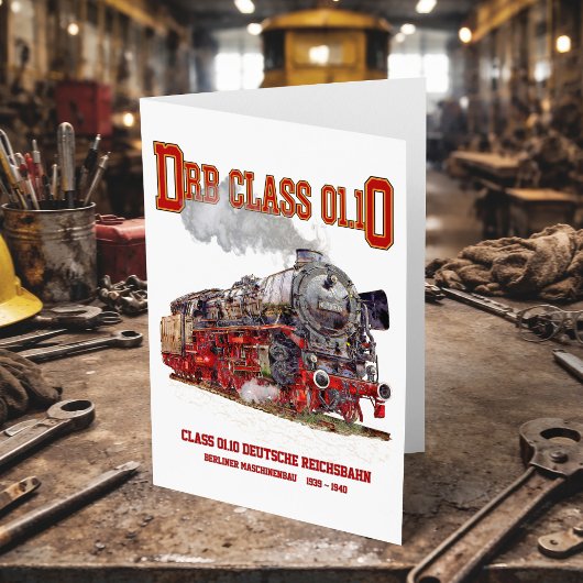 DRB Class 01.10 Steam Train. Deutsche Reichsbahn Bedankkaart