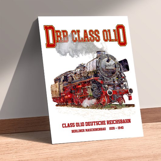 DRB Class 01.10 Steam Train. Deutsche Reichsbahn Poster