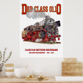 DRB Class 01.10 Steam Train. Deutsche Reichsbahn Poster (Keuken)