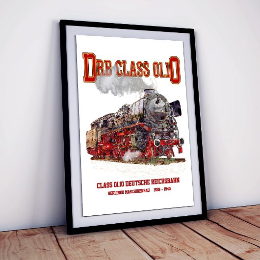DRB Klasse 01.10 Stoomtrein. Deutsche Reichsbahn Poster