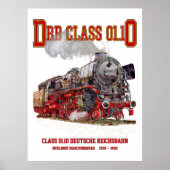 DRB Klasse 01.10 Stoomtrein. Deutsche Reichsbahn Poster (Voorkant)