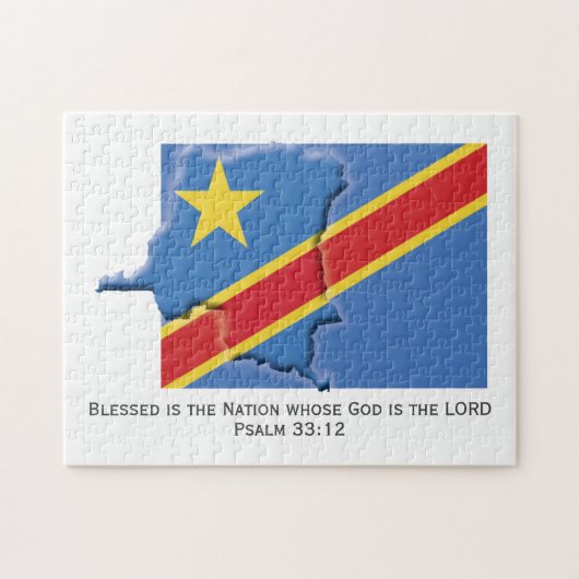 DRC CONGO | Gezegende natie | CONGOLESE FLAG Legpuzzel (Horizontaal)